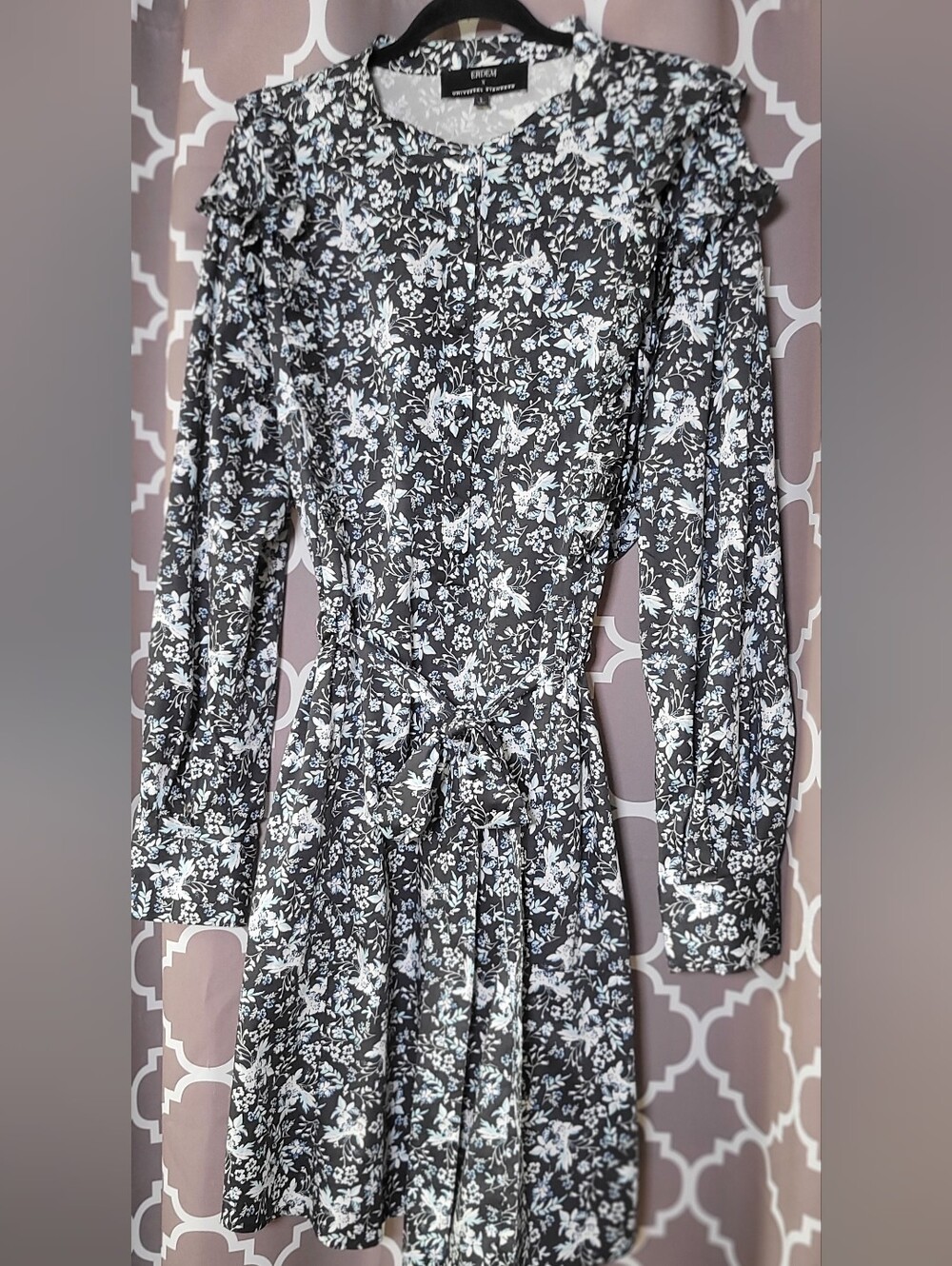 ERDEM For Universal Standard Primrose Dress - Long-Sleeve Floral Tie-Waist Dress